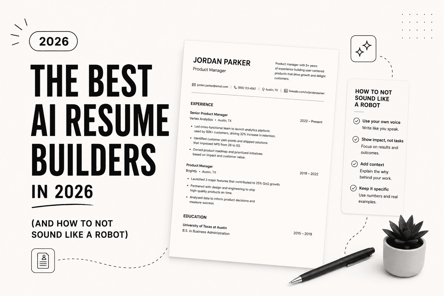The best AI resume builders in 2026 (and how to not sound like a robot)